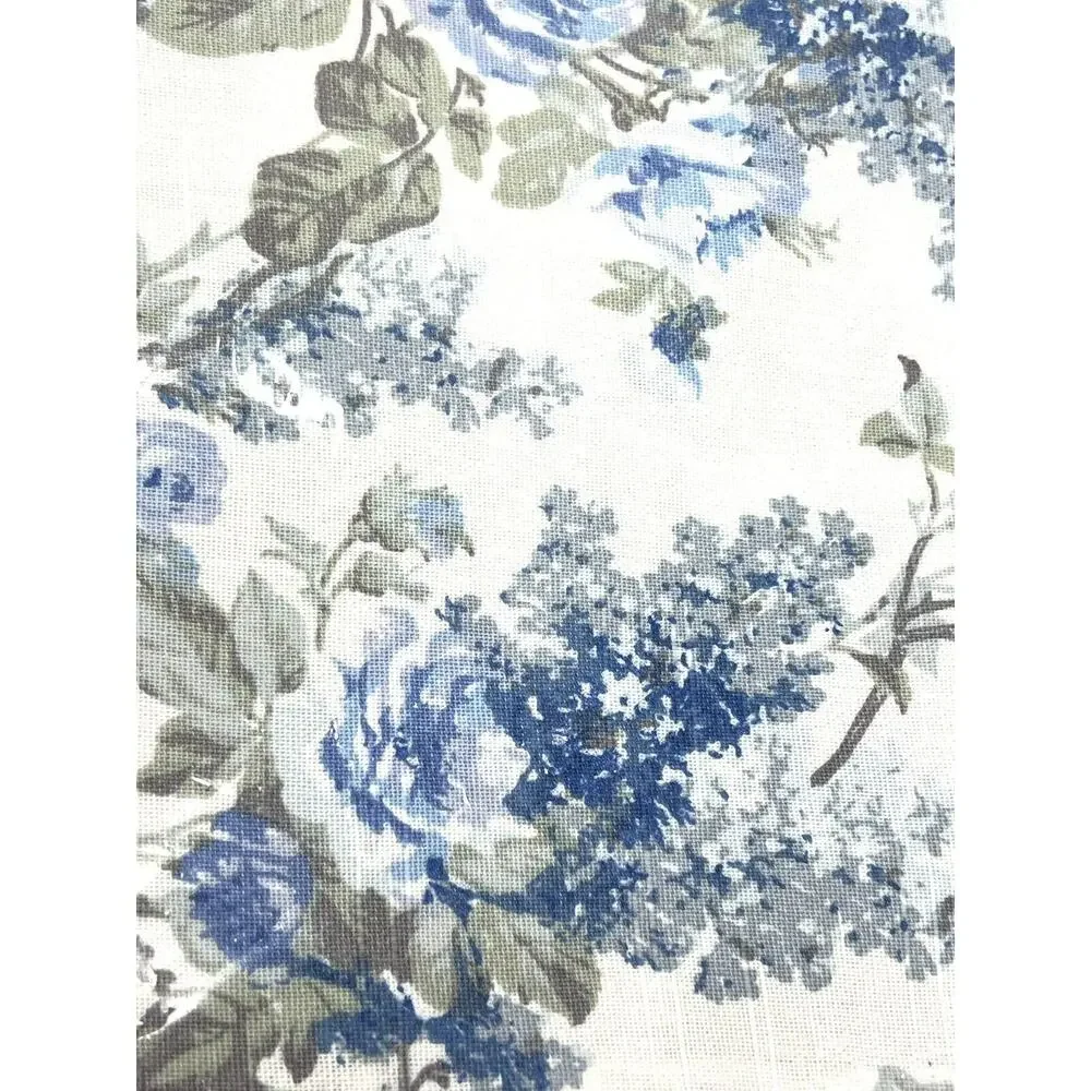 Shabby Chic Placemats Blue White ROSES Ruffle Fabrics English Garden 4 Pc Set